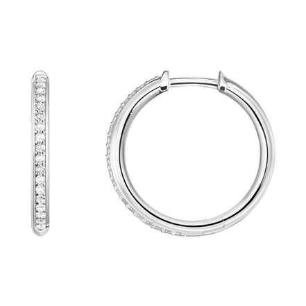 Creolen "Weisse Steine Pavé" Silber