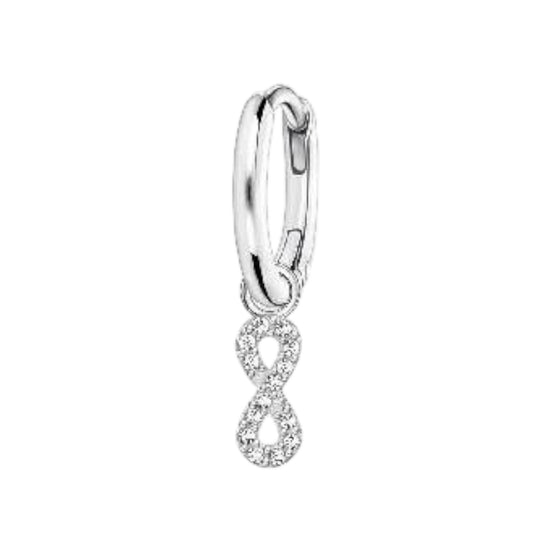 Creole Einzeln "Infinity" Silber mit Zirkonia