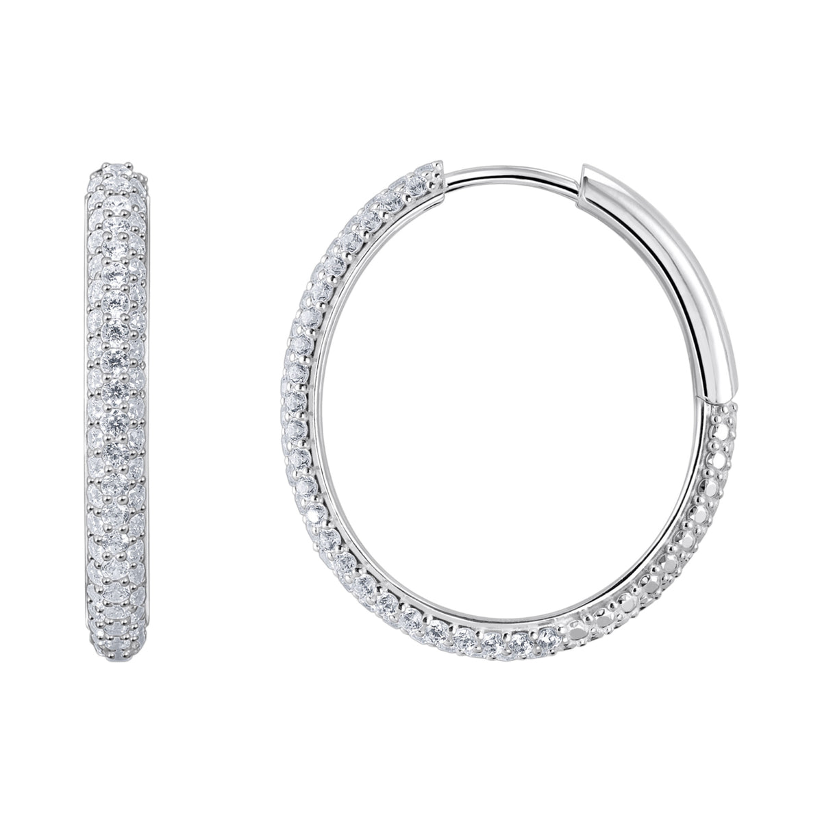Creolen mit weißem Zirkonia-Pavé
