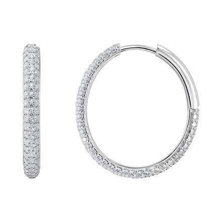 Creolen mit weißem Zirkonia-Pavé