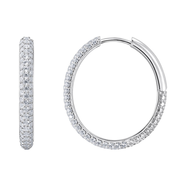 Creolen mit weißem Zirkonia-Pavé