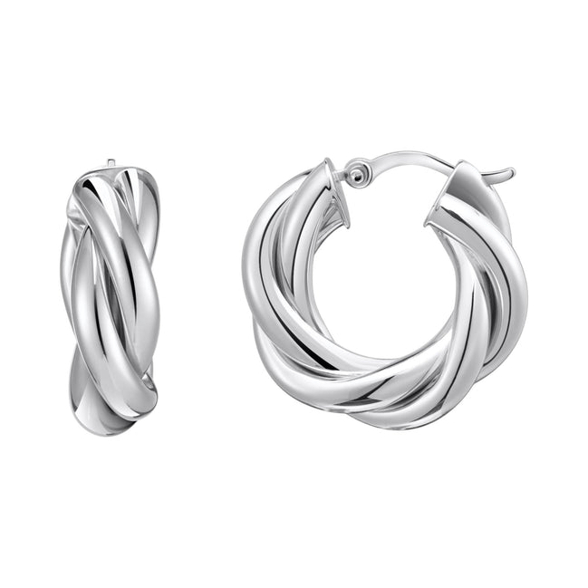 Creolen Gedrehtes Design Silber