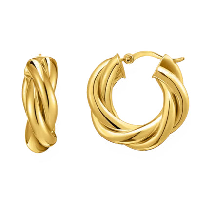 Creolen Gedrehtes Design Vergoldet