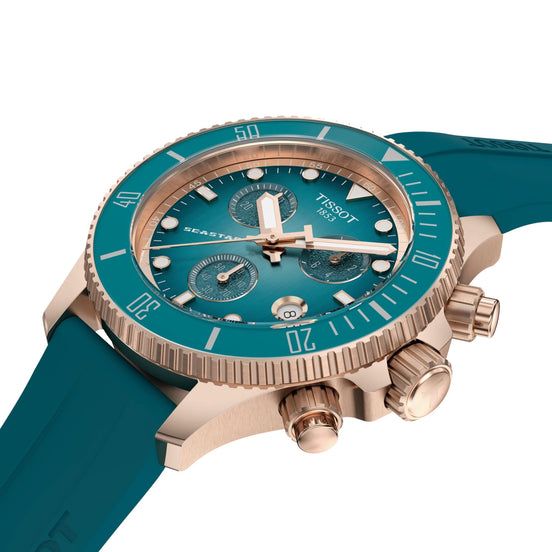 Uhr Seastar 1000 Quartz Chronograph 38mm türkis T1202