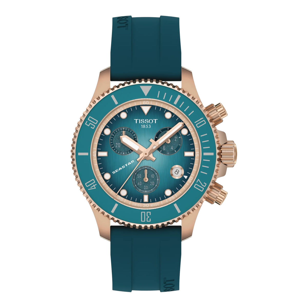 Uhr Seastar 1000 Quartz Chronograph 38mm türkis T1202