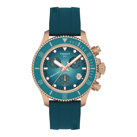 Uhr Seastar 1000 Quartz Chronograph 38mm türkis T1202