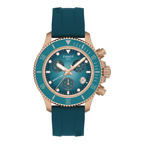 Uhr Seastar 1000 Quartz Chronograph 38mm türkis T1202