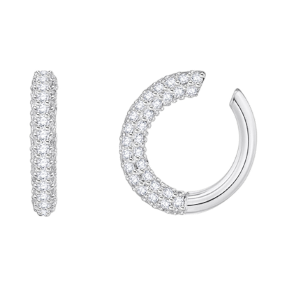 Ohrklemme mit weißem Zirkonia-Pavé