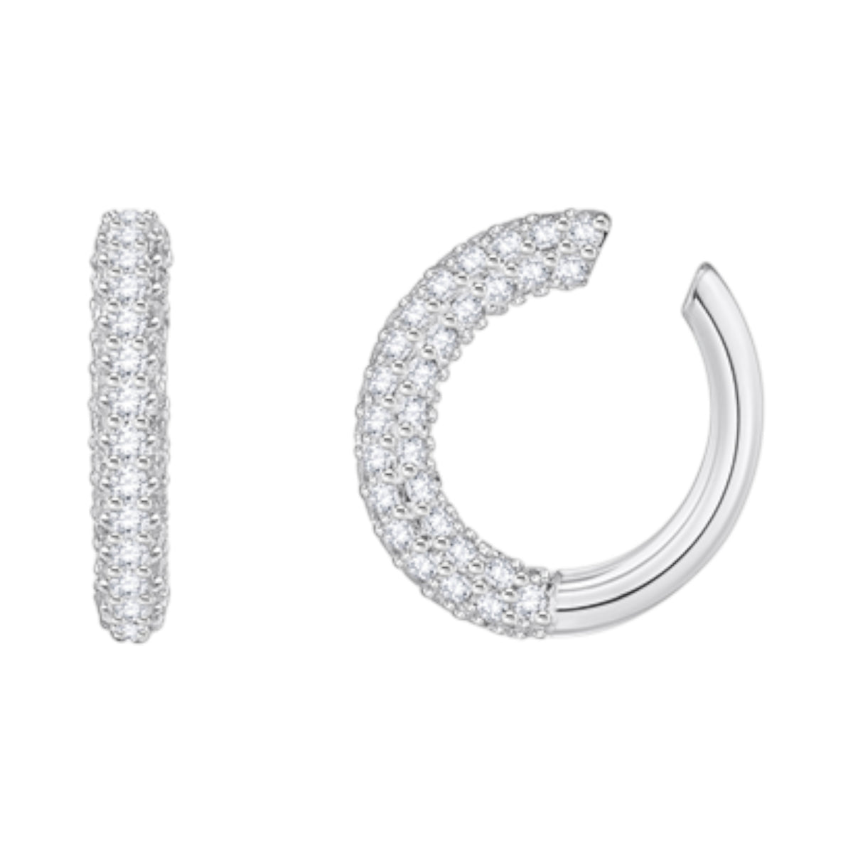 Ohrklemme mit weißem Zirkonia-Pavé
