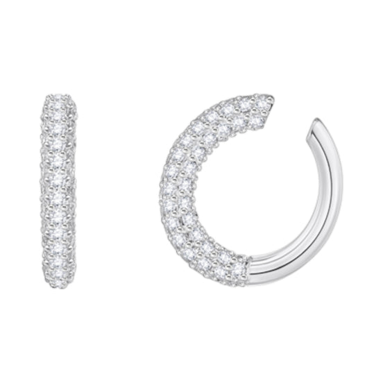 Ohrklemme mit weißem Zirkonia-Pavé