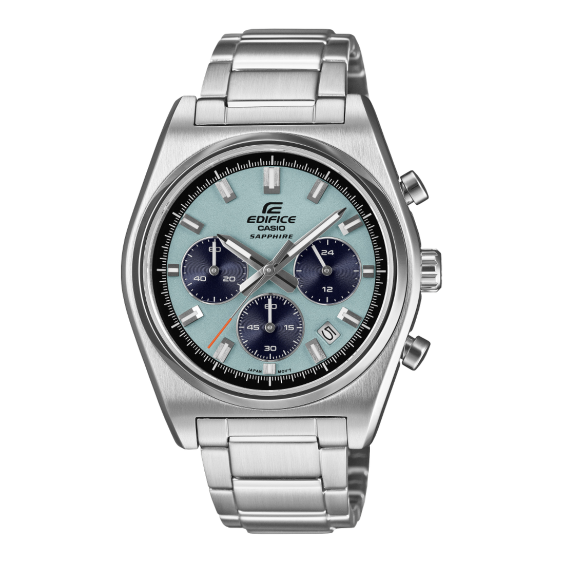 Edifice Armbanduhr silber hellblau