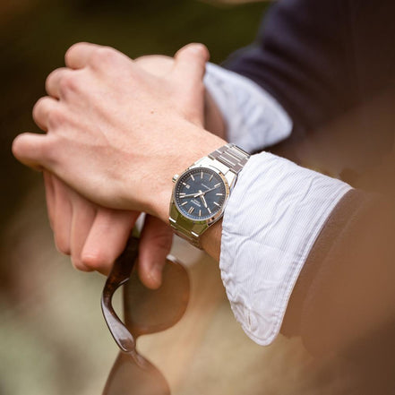Edifice Automatic Herrenuhr silber/blau