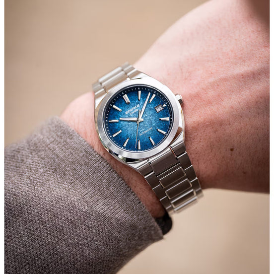 Herrenuhr silberfarben blau