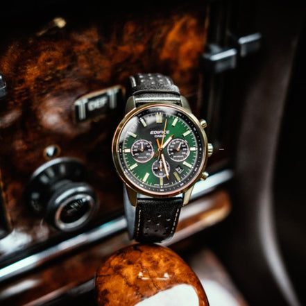 Edifice Herrenuhr grün/schwarz/gold