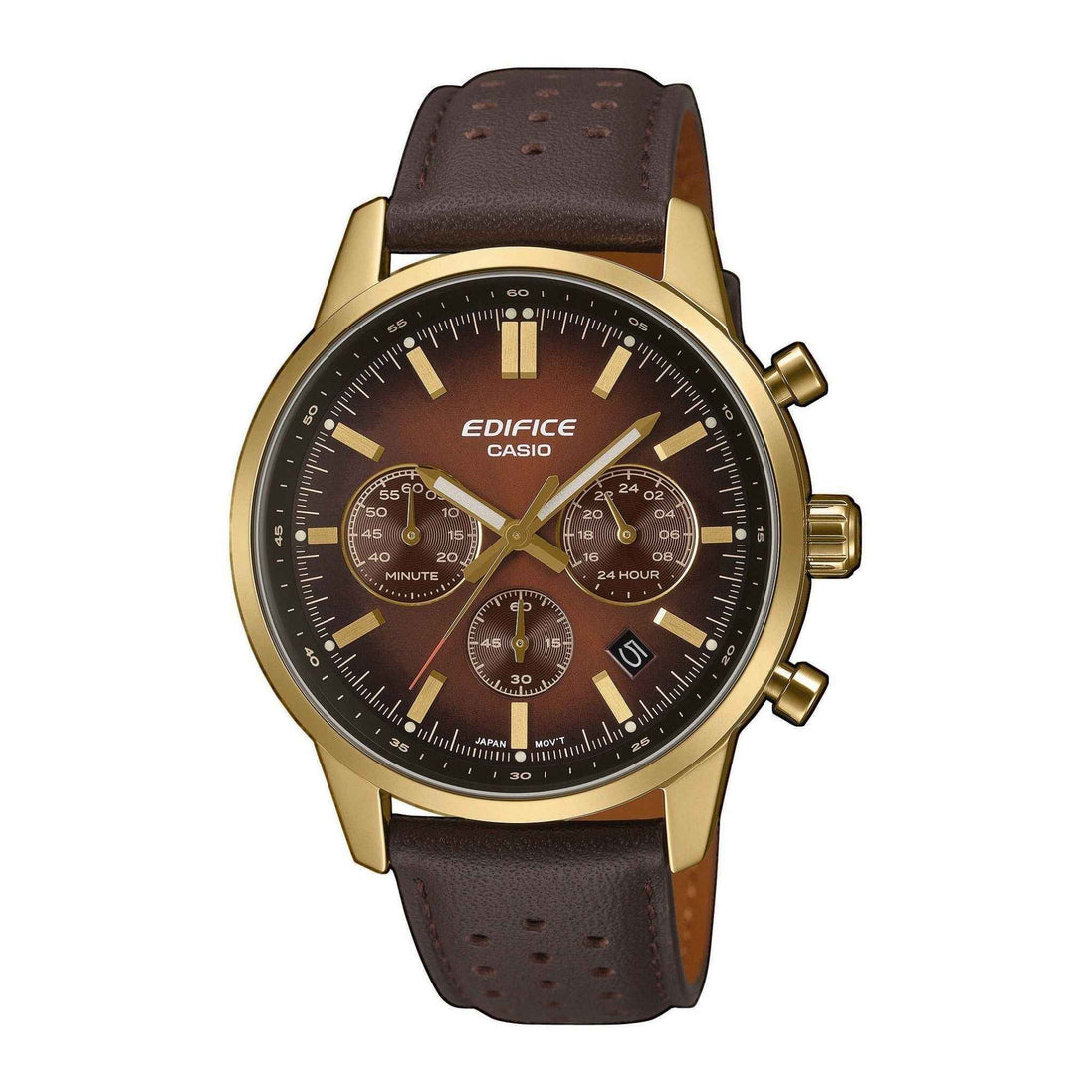 Edifice Herrenuhr braun, gold