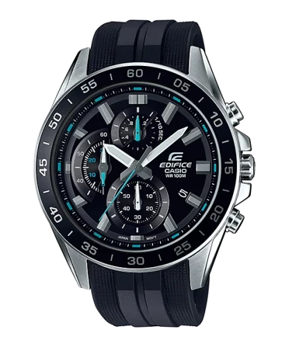 Uhr Herren "Edifice" Resin-Armband, Edelstahl, schwarz