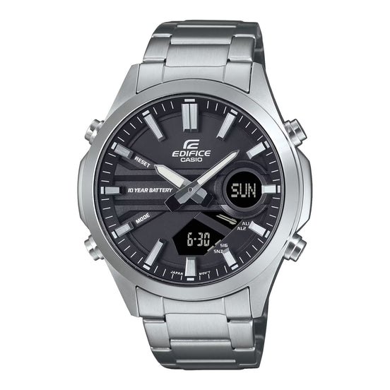 Uhr Edifice schwarz silber