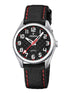 Jungen Armbanduhr schwarz Leder