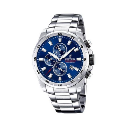 Herrenuhr Sport Chronograph Edelstahl blau F20463/2