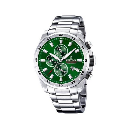 Herrenuhr Sport Chronograph Edelstahl, grün F20463/3