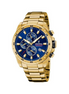 Herrenuhr "Chrono Sport" Edelstahl, blau/goldfarben