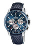 Herrenuhr Timeless Chrono Lederarmband Blau
