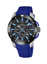 Herrenuhr "Caballero" Chronograph, blaues Kautschuk