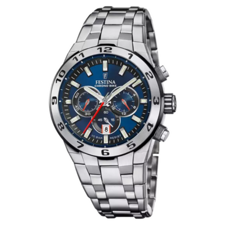 Herrenuhr Chrono Bike Blau Edelstahlarmband F20670/1