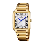 Herrenuhr vergoldet blaue Zeiger