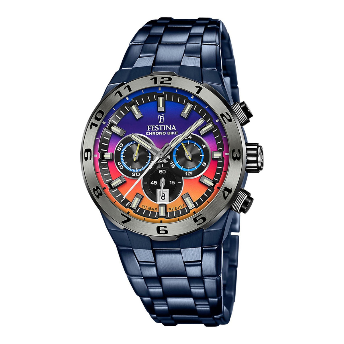Herrenuhr Chronograph Stahl mehrfarbig