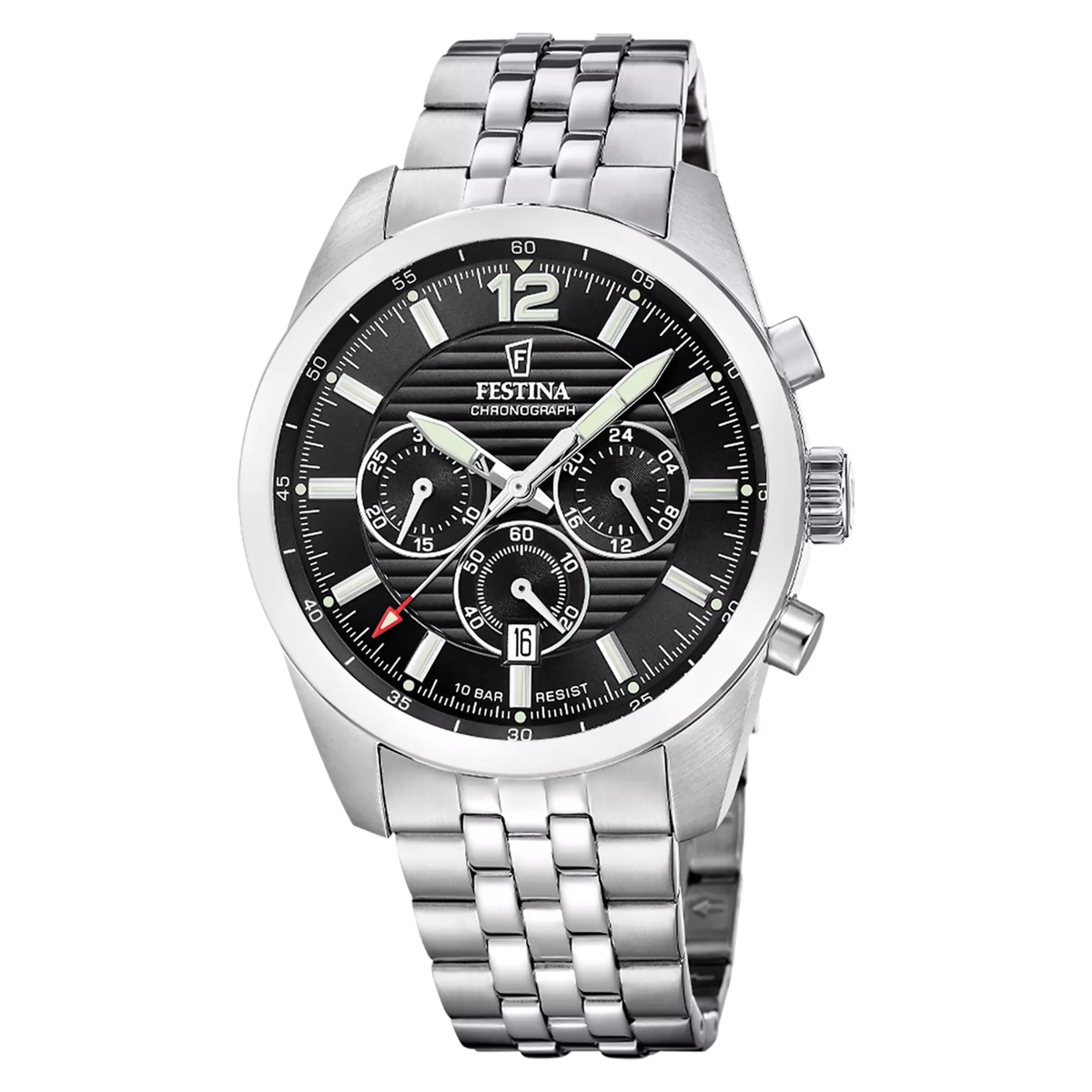 Herrenuhr Chronograph Stahl schwarz
