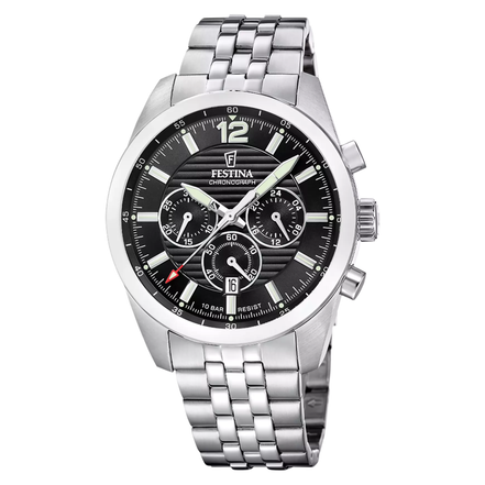 Herrenuhr Chronograph Stahl schwarz