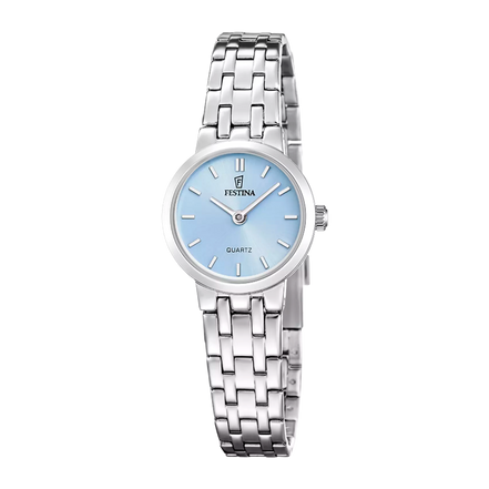 Damenuhr Mademoiselle Stahl Hellblau