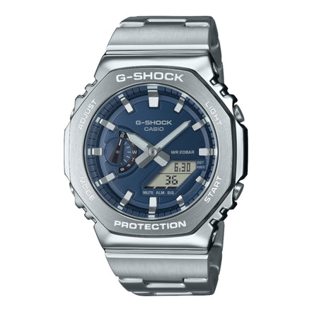 G-Shock Herrenuhr Silber Dunkelblau