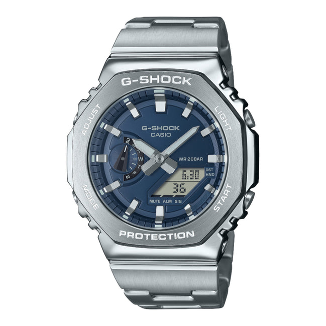 G-Shock Herrenuhr Silber Dunkelblau