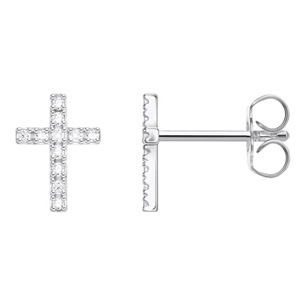 Einzel Ohrstecker "Kreuz" Silber