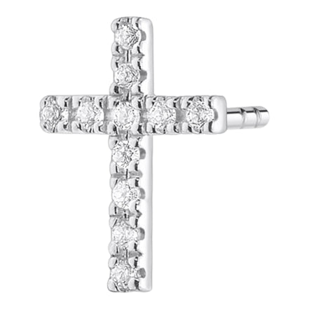 Einzel Ohrstecker "Kreuz" Silber