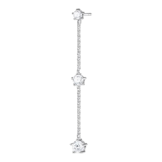 Einzel Ohrstecker "Weisse Steine" Silber