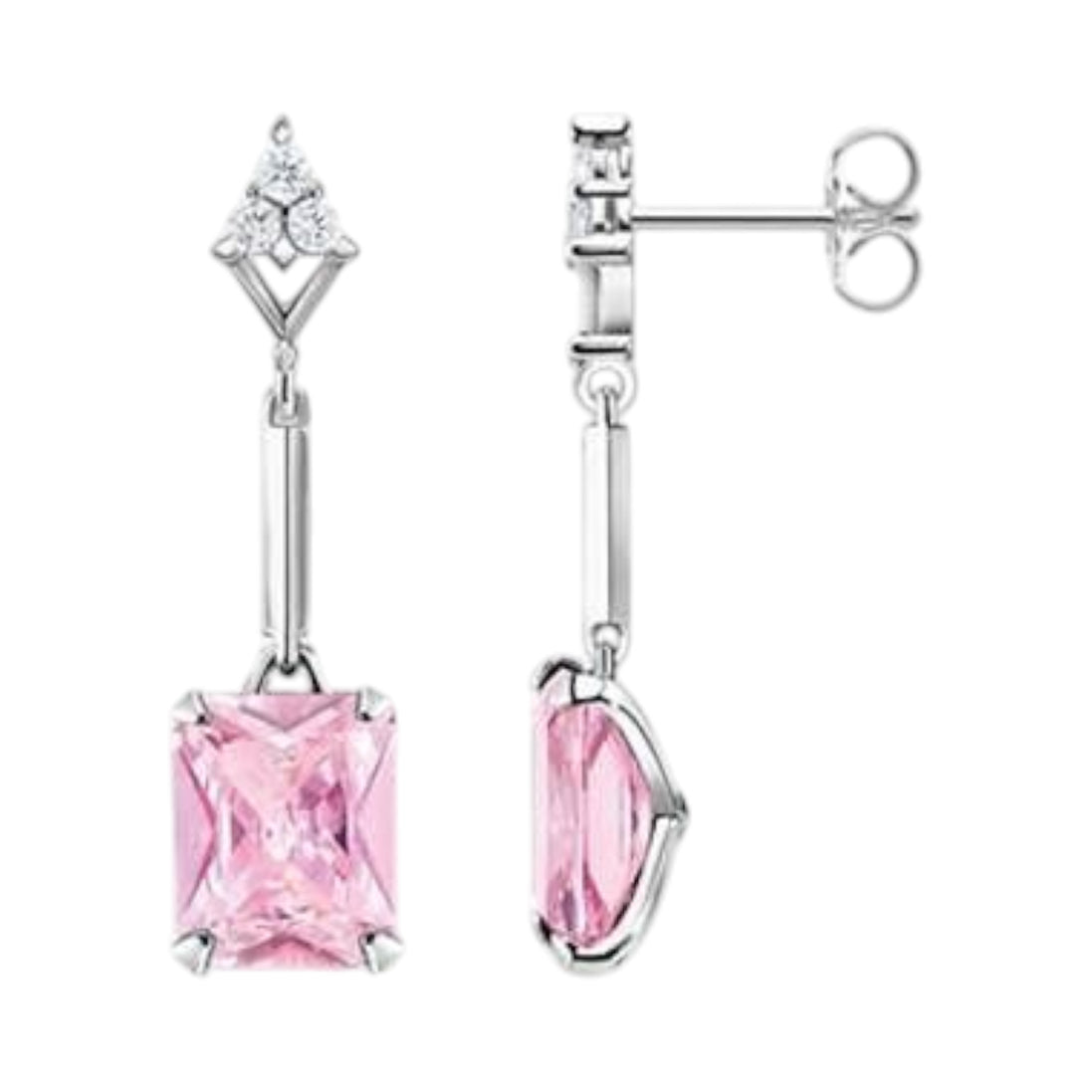 Ohrringe pinker Stein