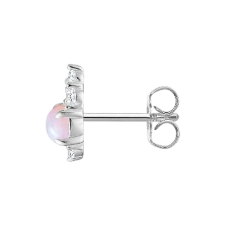 Einzel Ohrstecker "Vintage" Silber Opal Imitation