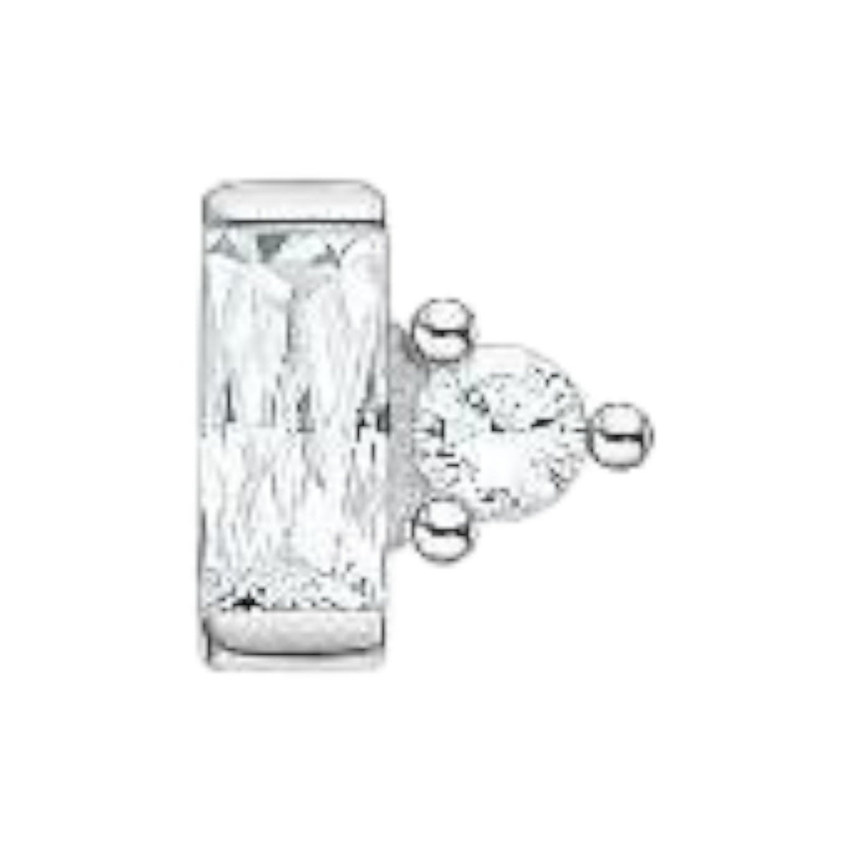 Einzel Ohrstecker Silber Weisser Stein
