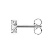 Einzel Ohrstecker Silber Weisser Stein