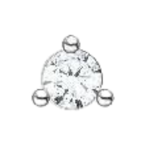 Einzel-Ohrstecker "Stein" Zirkonia weiß, silber