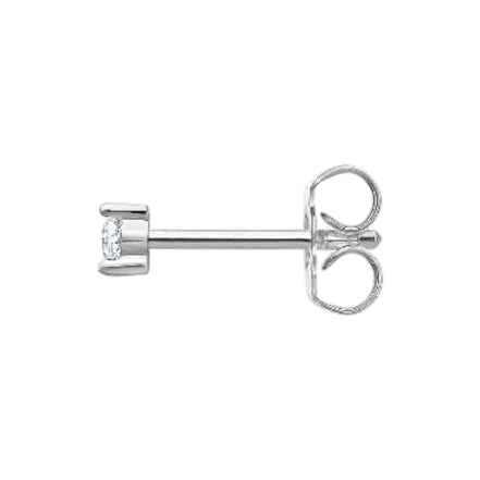Einzel-Ohrstecker "Stein" Zirkonia weiß, silber