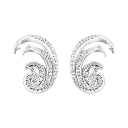 Ohrstecker "Welle" Silber mit Zirkonia