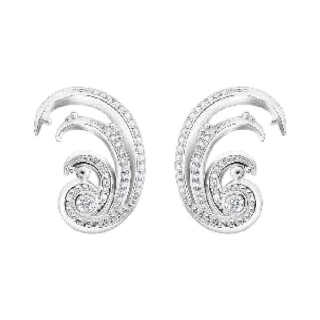 Ohrstecker "Welle" Silber mit Zirkonia