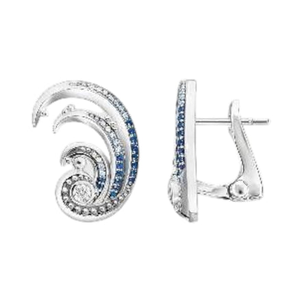 Ohrstecker "Welle" Silber mit Zirkonia