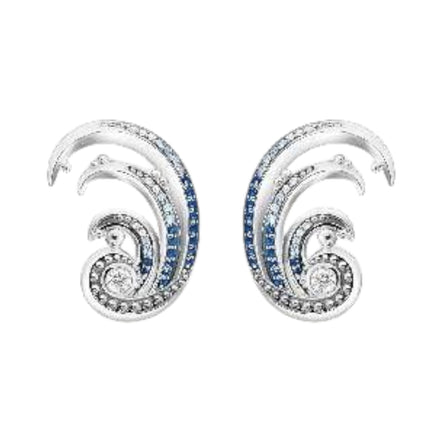 Ohrstecker "Welle" Silber mit Zirkonia