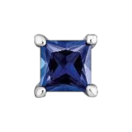Ohrstecker Einzel "blauer Stein" Silber