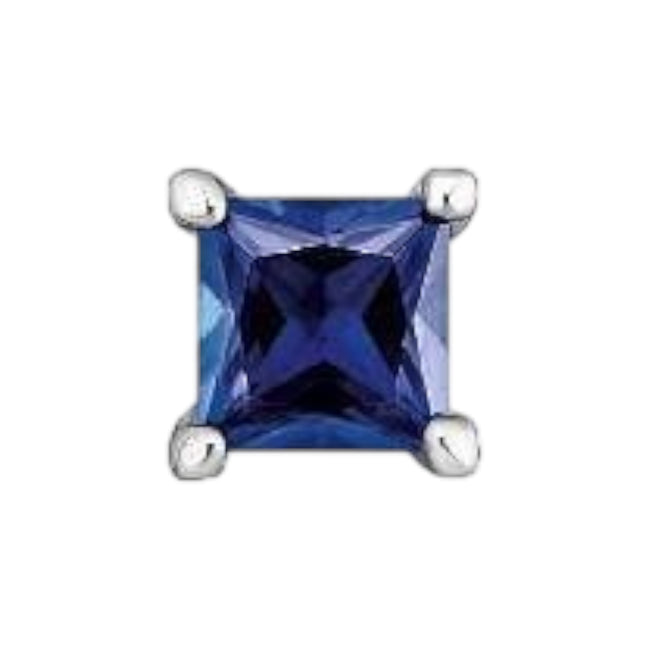 Ohrstecker Einzel "blauer Stein" Silber